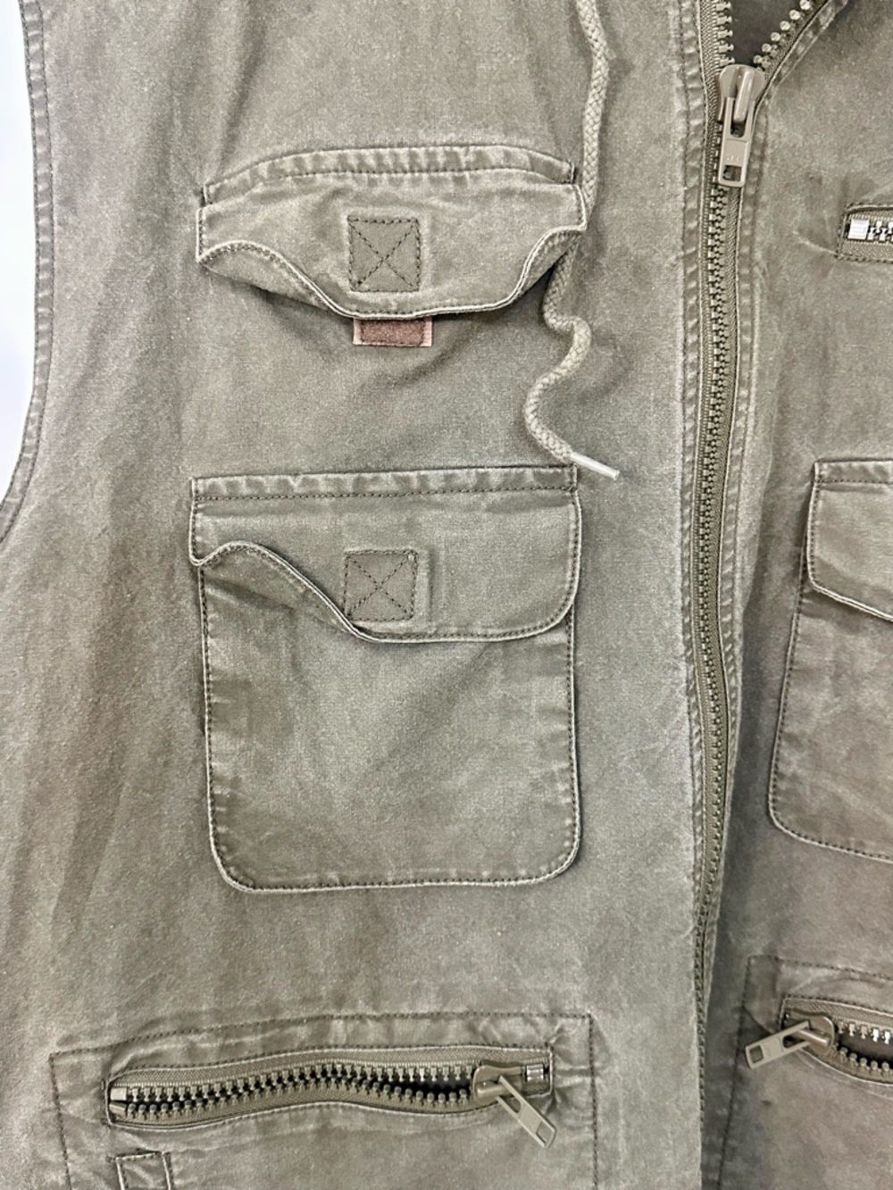 Vintage-Banana Republic  Olive Hooded Utility Vest - Women - Picture 4 of 9